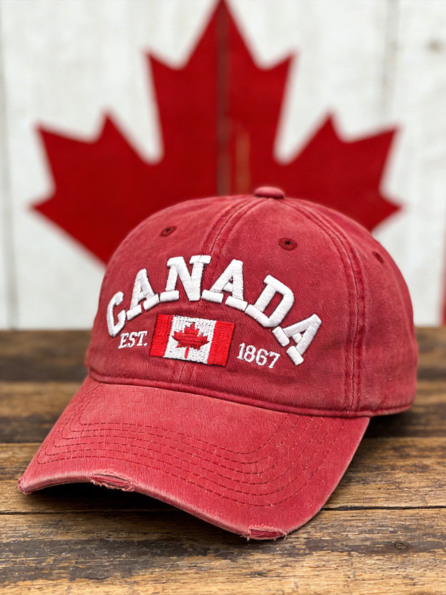 Retro Canadian Hockey Flag Casual Baseball Cap