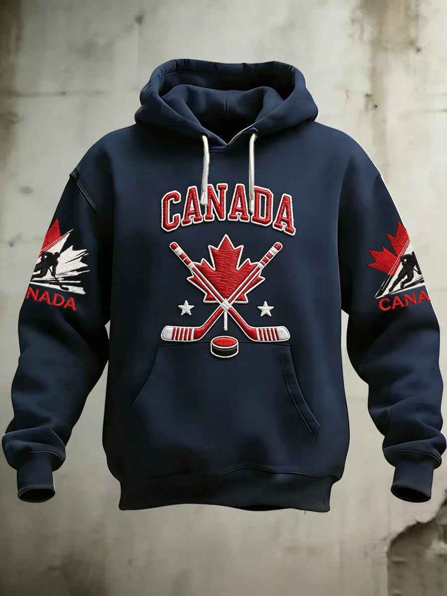 Retro Canadian Hockey Maple Leafs Fan Casual Hoodie