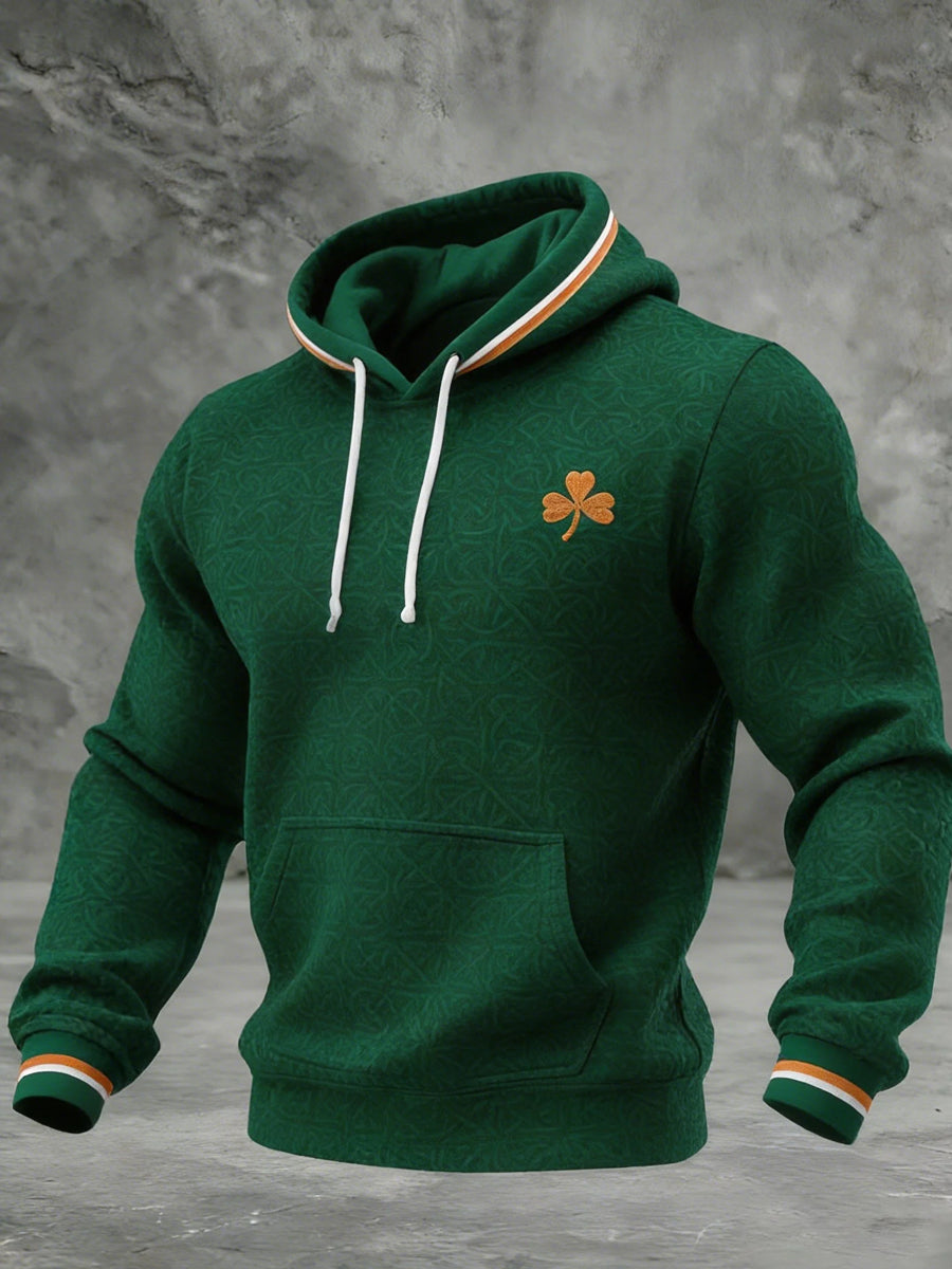 Men's St. Patrick's Day Shamrock Hoodie with Pockets