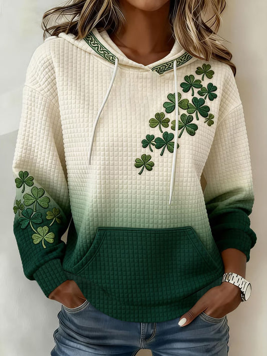 Women's St. Patrick's Day Print Large-sized Hooded Sweatshirt