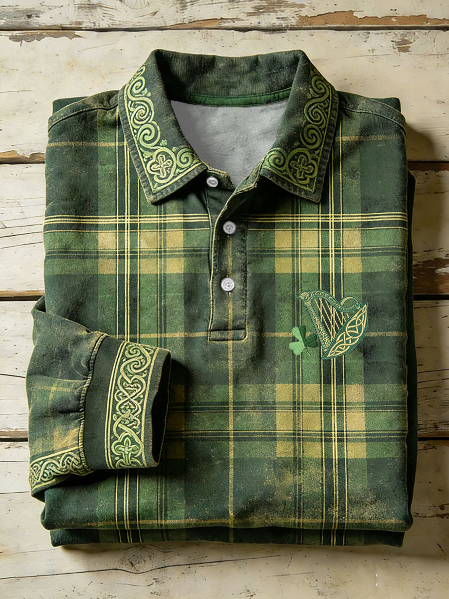 Men's St.Patricks Day Shamrocks Art Printed Casual Tops