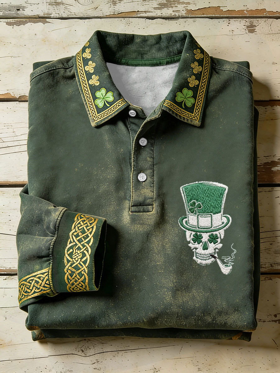 Men's St.Patricks Day Shamrocks Art Printed Casual Tops