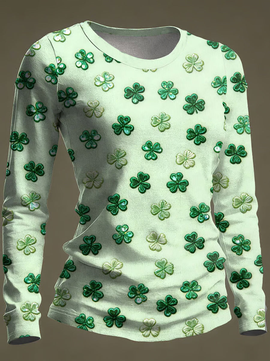 Women's St. Patrick's Day Print Casual Long-Sleeve T-Shirt