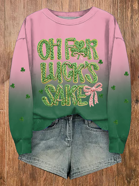Women's St.Patricks Day Shamrocks Art Printed Sweatshirt