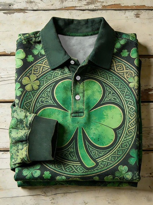 Men's St.Patricks Day Shamrocks Art Printed Casual Tops