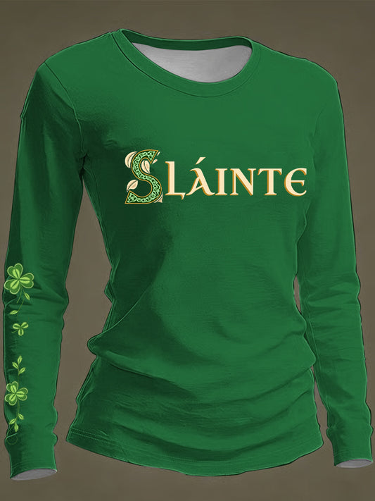 Women's St. Patrick's Day Print Casual Long-Sleeve T-Shirt