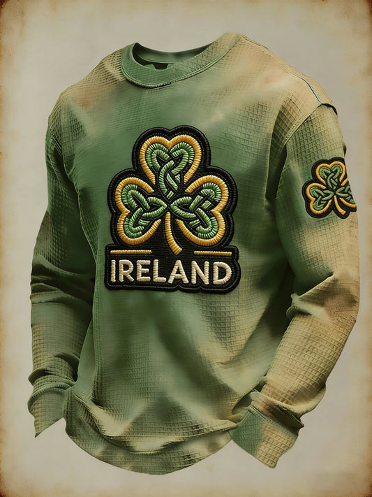 Men's St. Patrick's Day Celtic Knot Shamrock Print Casual Sweatshirt