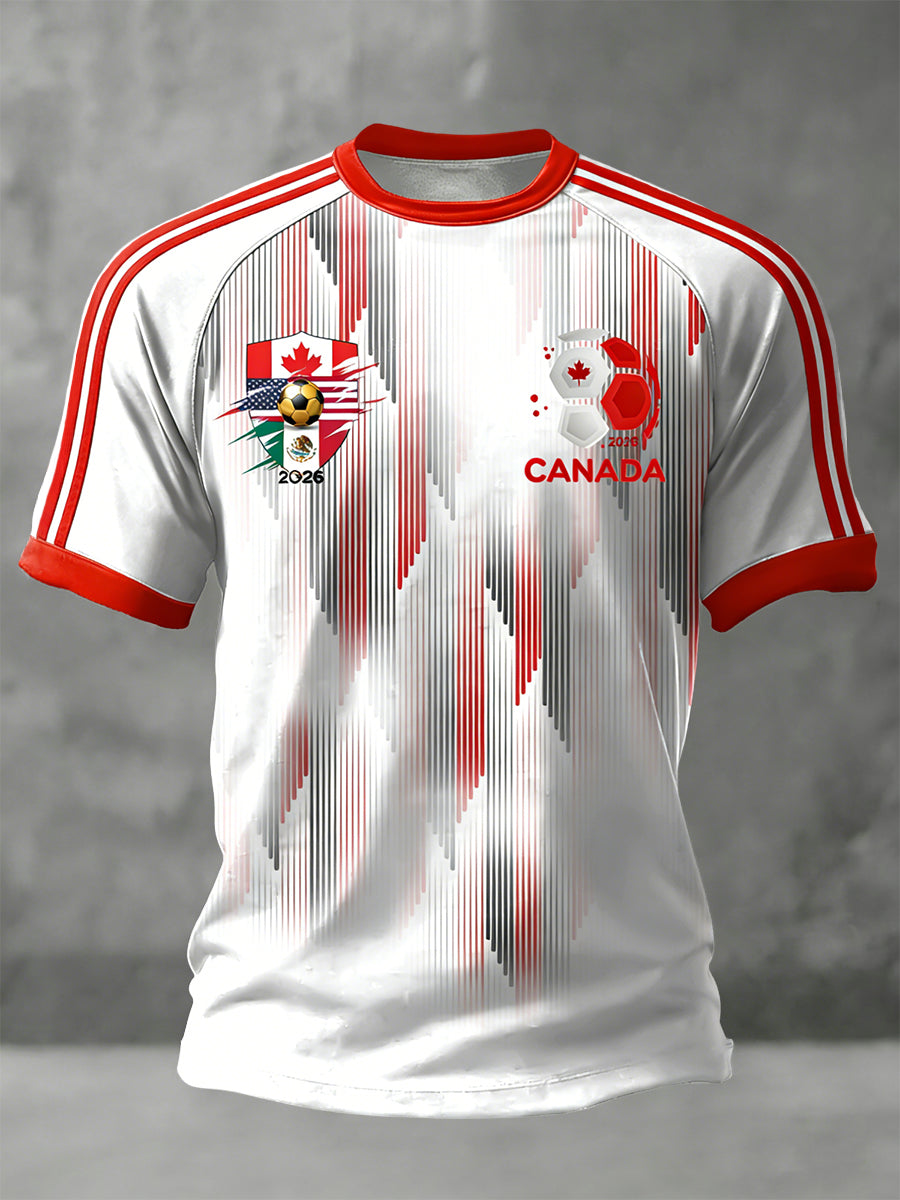 Retro Canada 2026 Soccer Fan Casual T-Shirt
