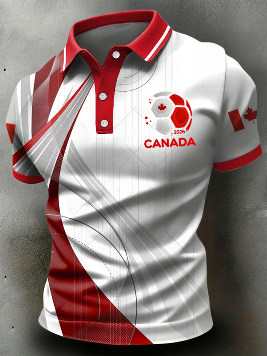 Retro Canada 2026 Soccer Art Polo Shirt