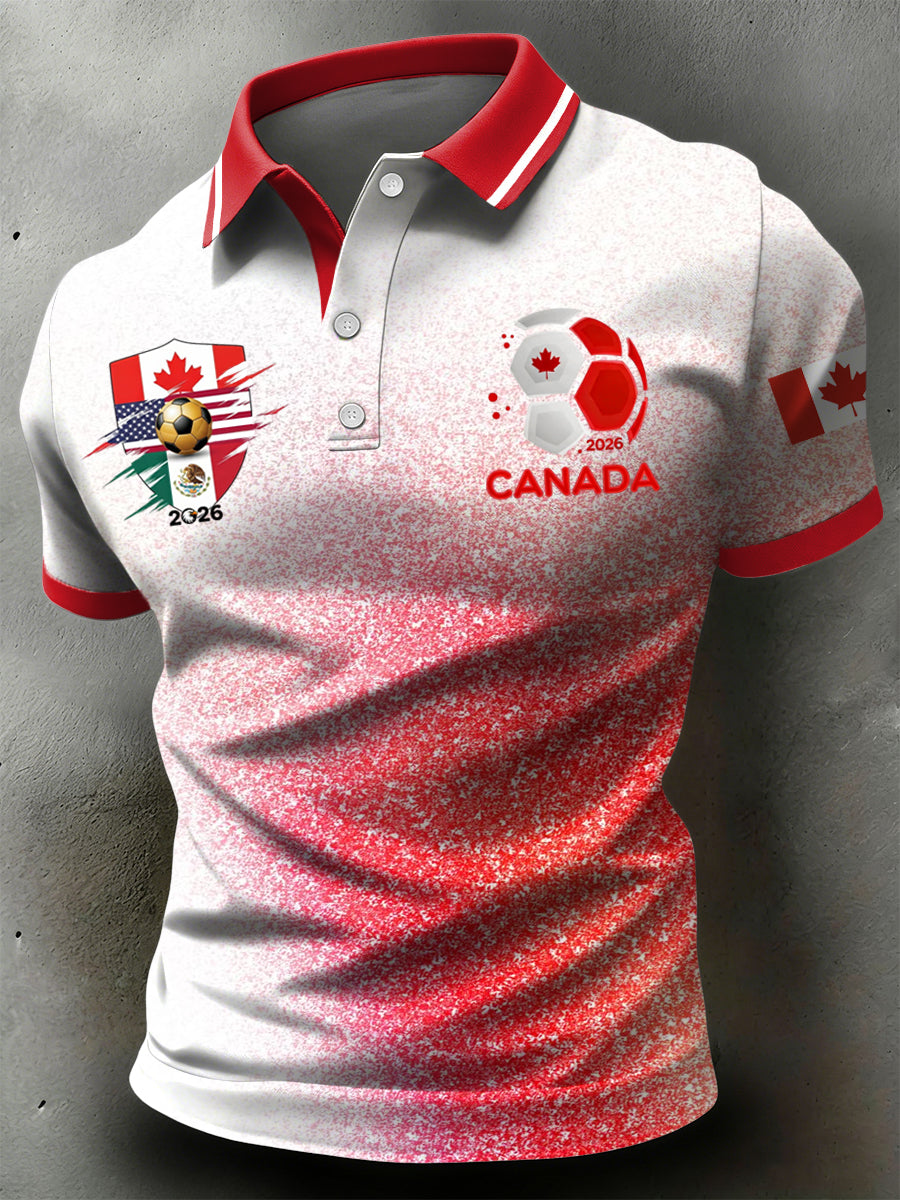 Retro Canada 2026 Soccer Championship Art Polo Shirt