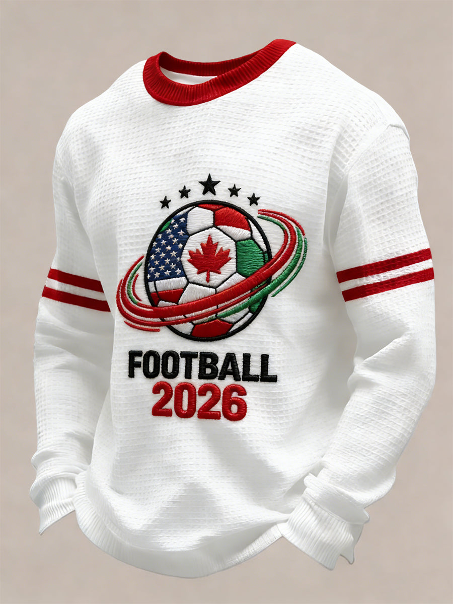 Retro Canada 2026 Soccer Championship Fan Waffle T-Shirt