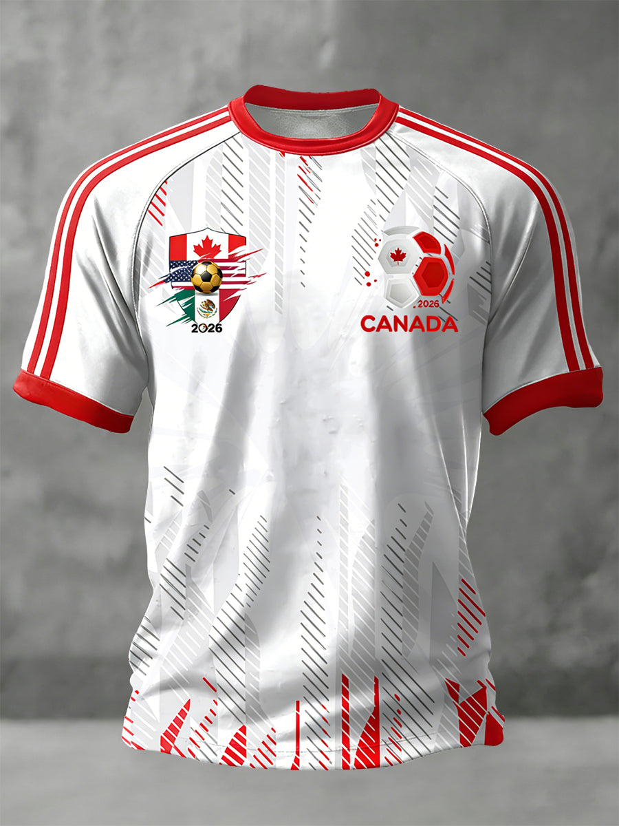 Retro Canada 2026 Soccer Fan Casual T-Shirt