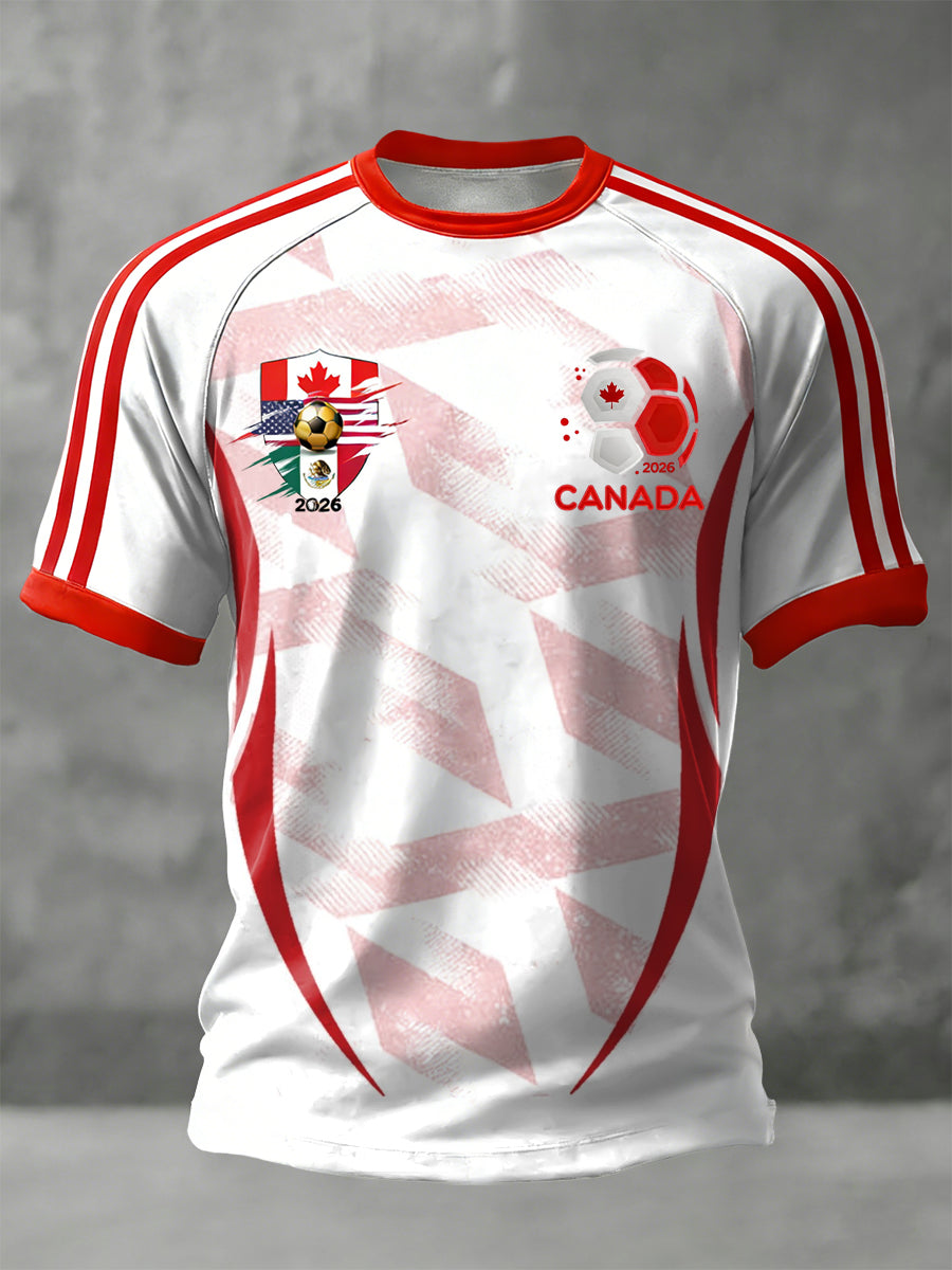 Retro Canada 2026 Soccer Fan Casual T-Shirt