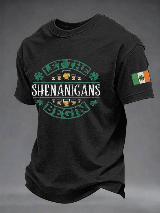 Men's St. Patrick's Day Let The Shenanigans Begin  Short Sleeve T-shirt
