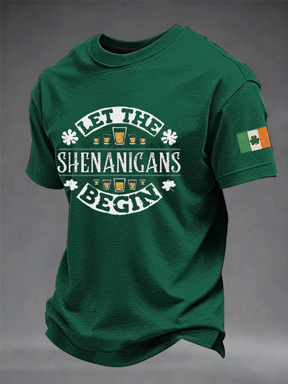 Men's St. Patrick's Day Let The Shenanigans Begin  Short Sleeve T-shirt