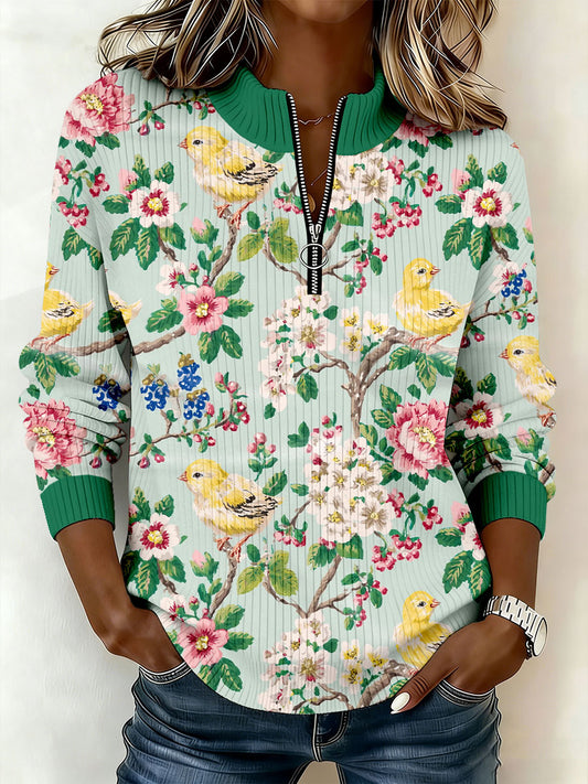 Women's Floral and Bird Print Tops
