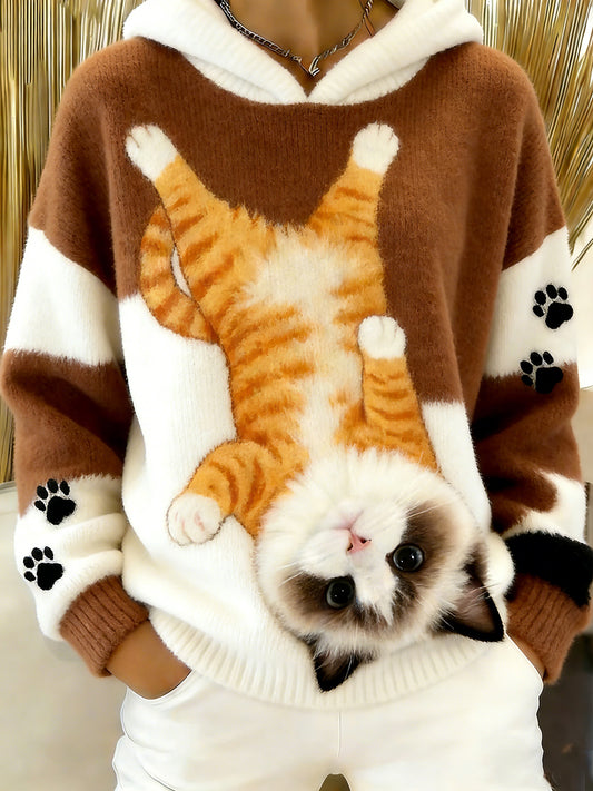 Women's Vintage Animal Print Comfort Casual Sweater