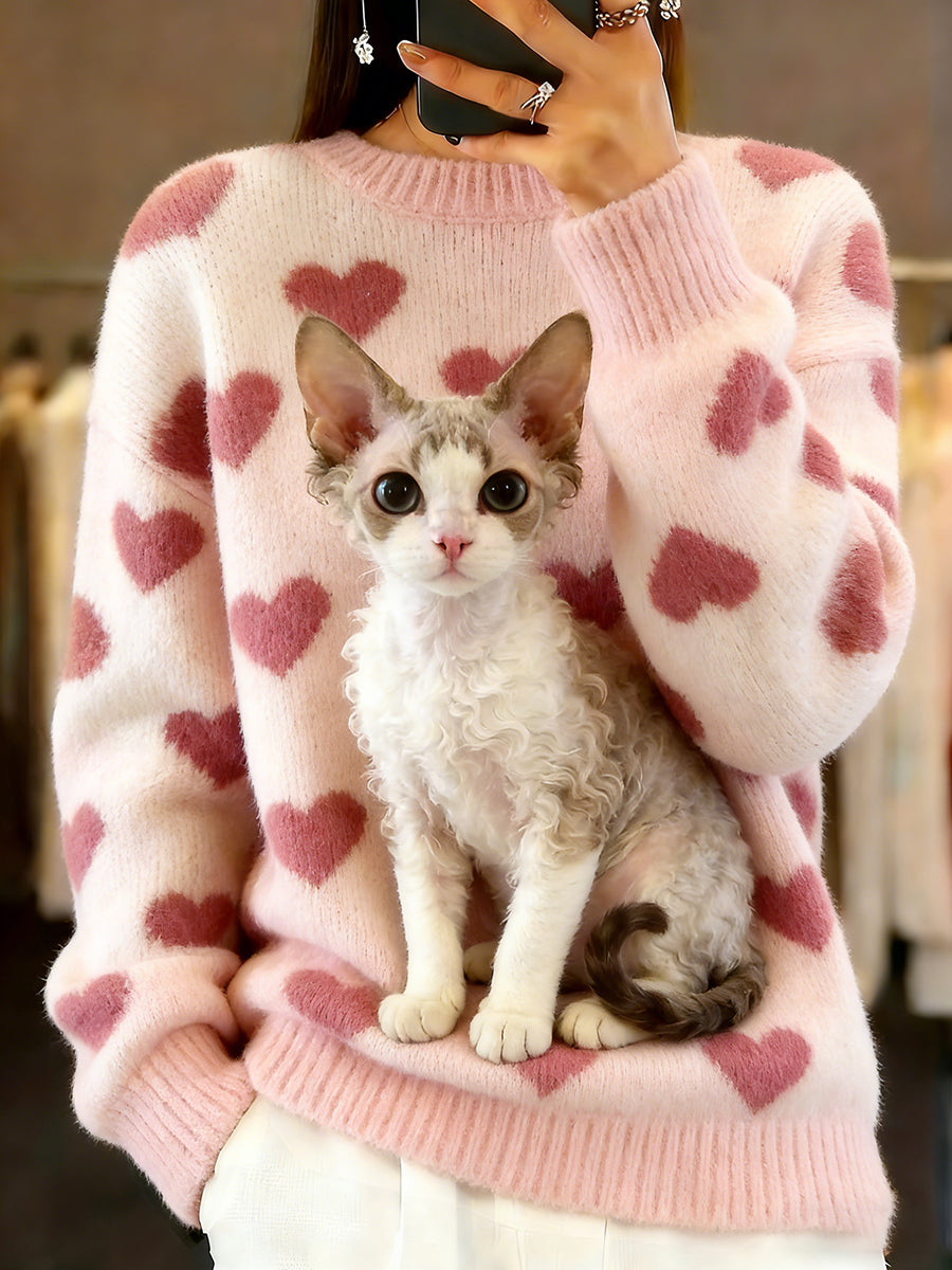 Women's Vintage Animal Print Comfort Casual Sweater