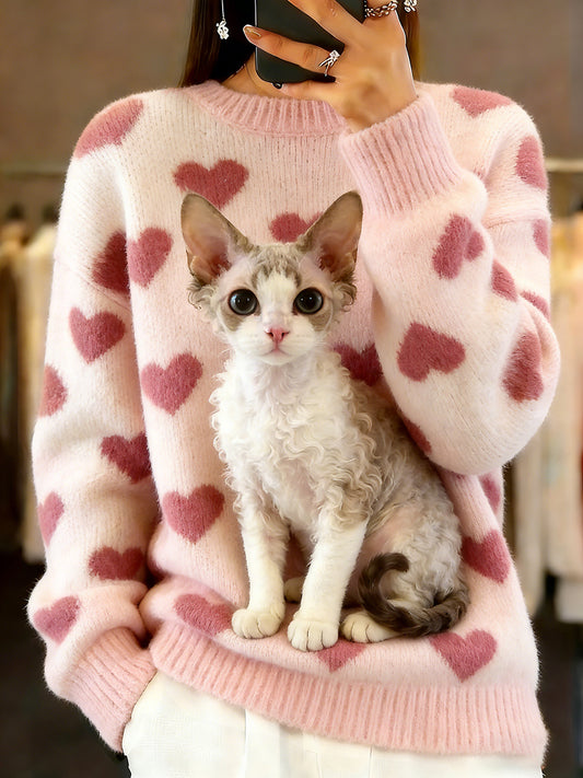 Women's Vintage Animal Print Comfort Casual Sweater