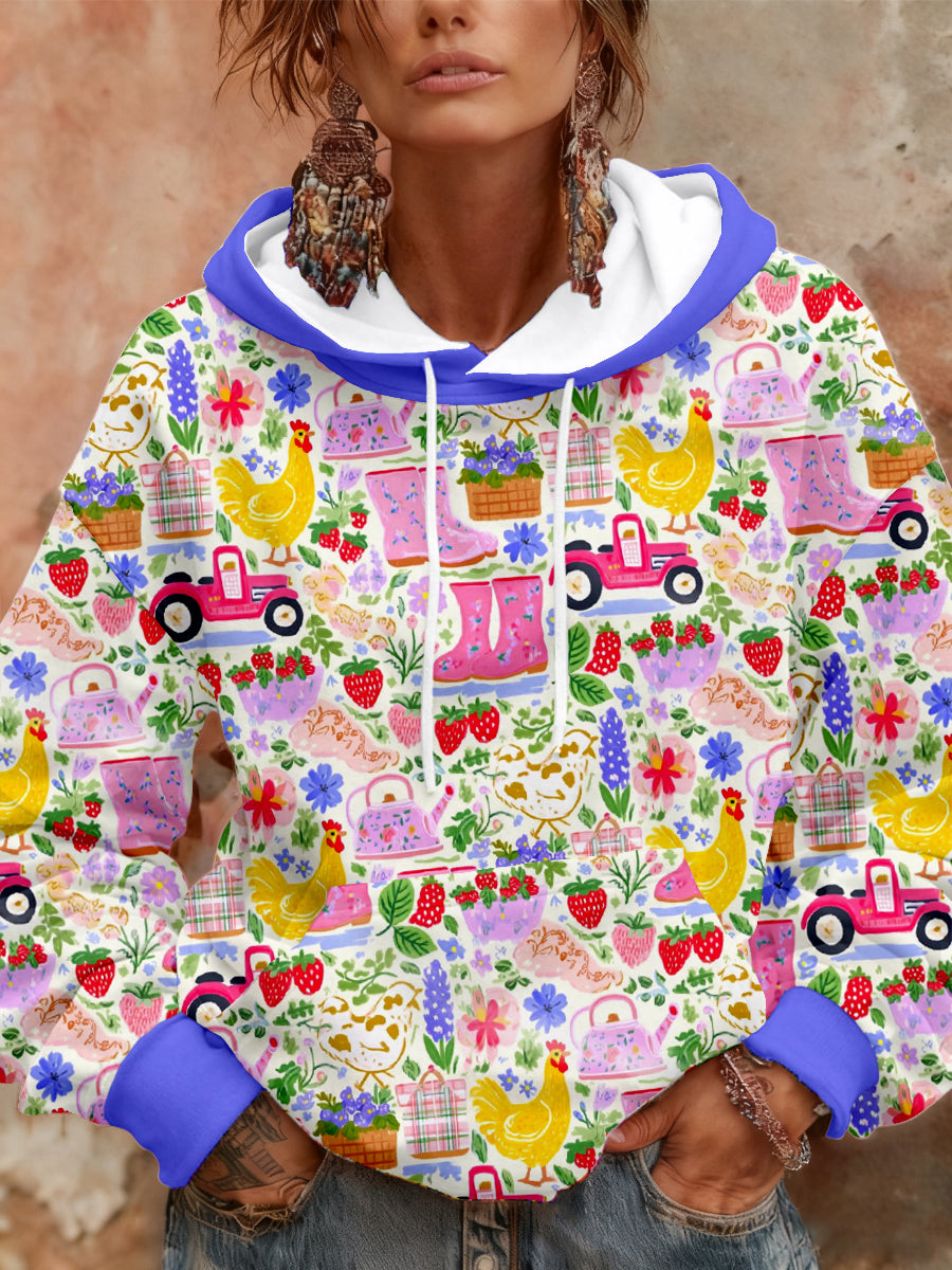 Women's Farm Animal Print Hoodies