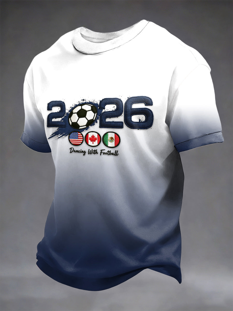 Men's Gradient Canada Football 2026 Printed Jersey T-Shirt