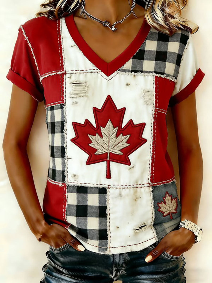Women's Canada Printed Casual T-Shirt