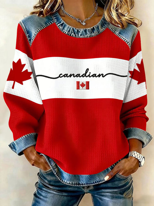 Women's Canada Printed Casual Top