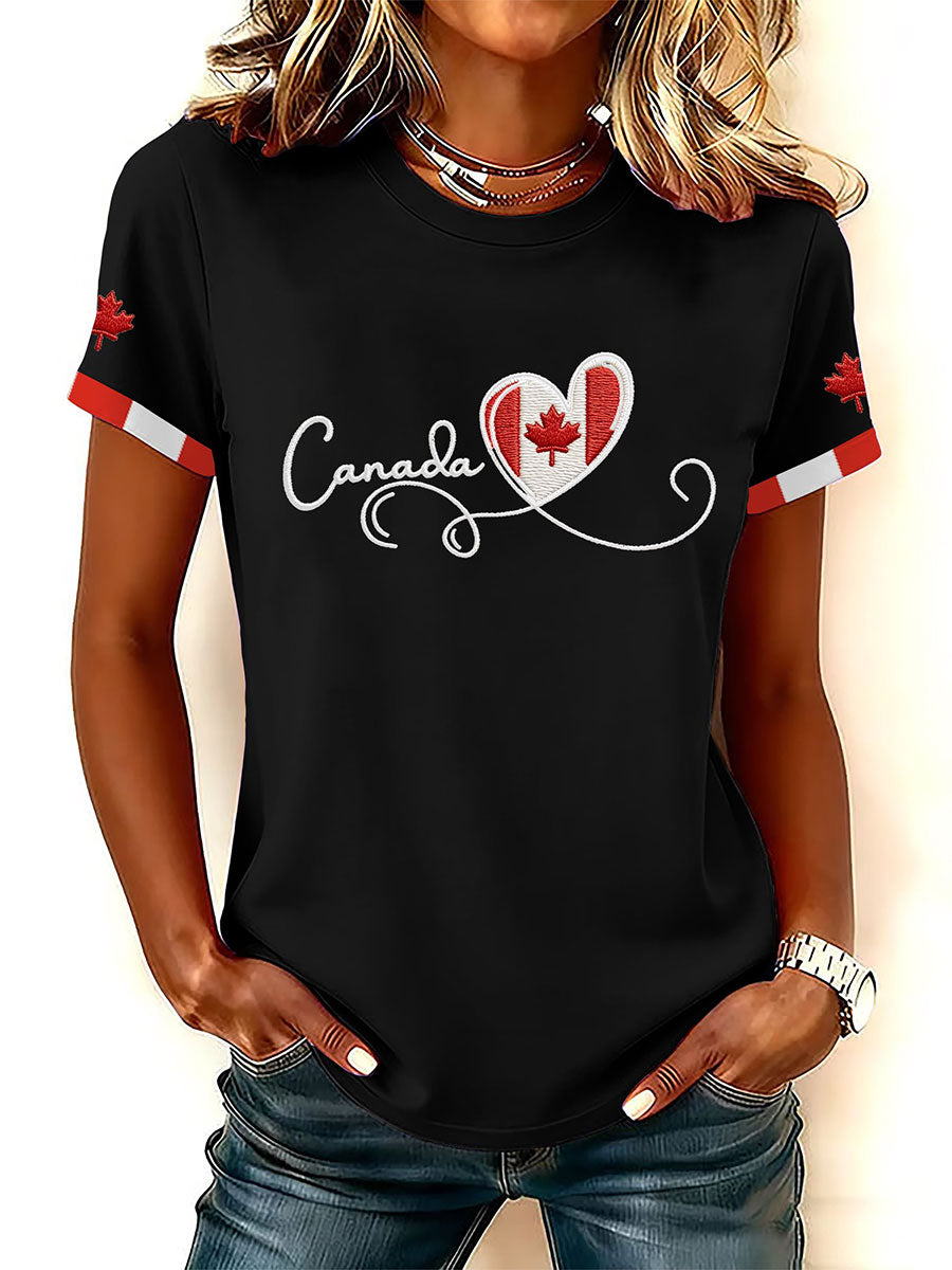 Women's Canada Printed Casual T-Shirt