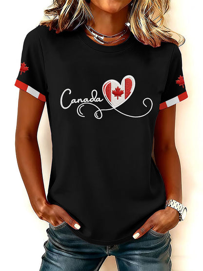 Women's Canada Printed Casual T-Shirt