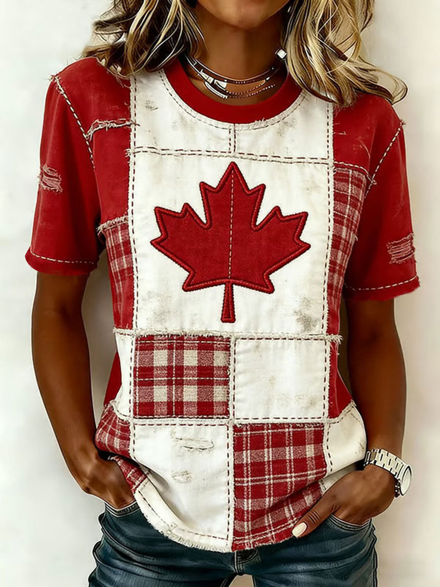 Women's Canada Printed Casual T-Shirt
