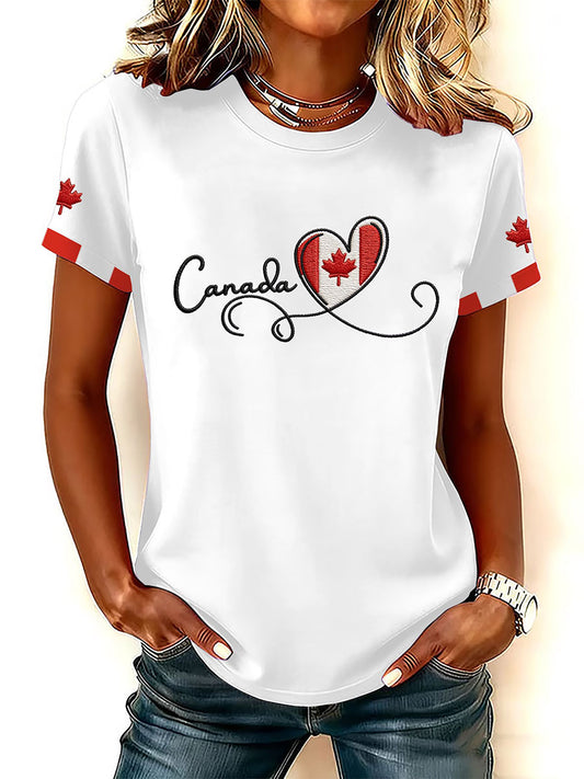 Women's Canada Printed Casual T-Shirt
