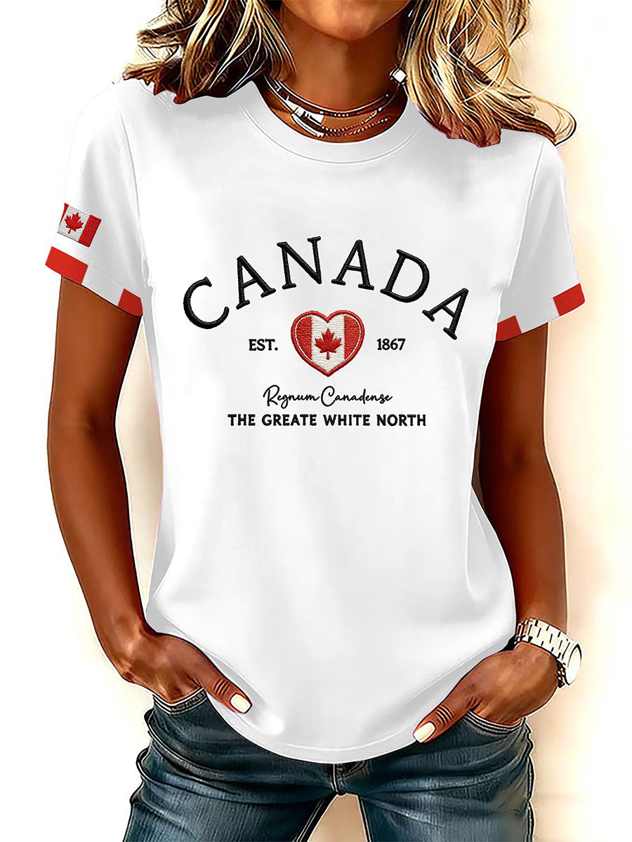 Women's Canada Printed Casual T-Shirt