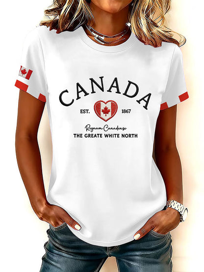 Women's Canada Printed Casual T-Shirt