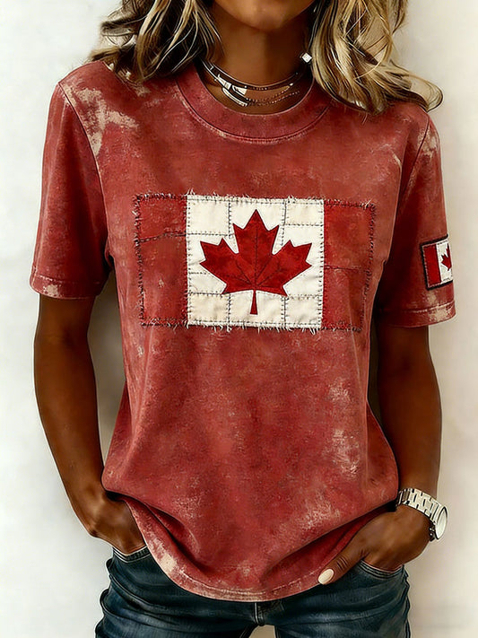 Women's Canada Printed Casual T-Shirt