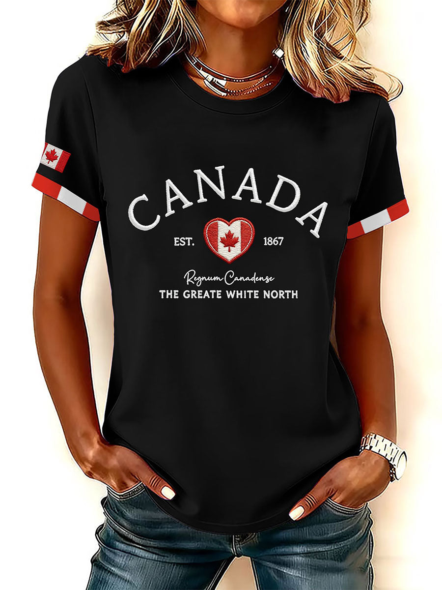 Women's Canada Printed Casual T-Shirt