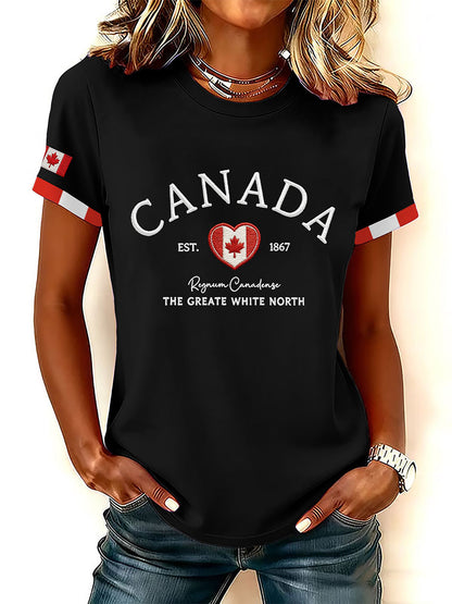 Women's Canada Printed Casual T-Shirt