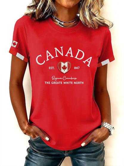 Women's Canada Printed Casual T-Shirt