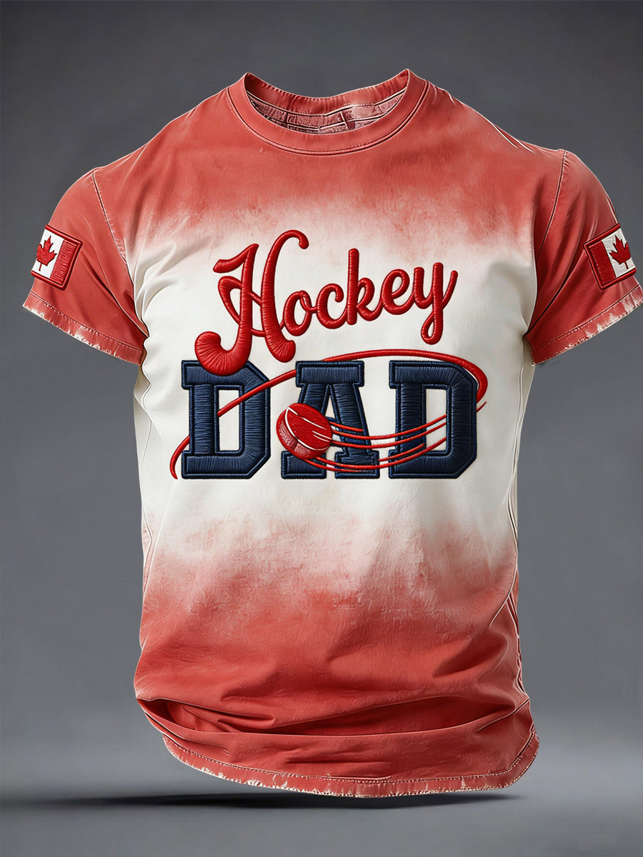 Retro Canadian Father's Day Hockey Casual T-Shirt