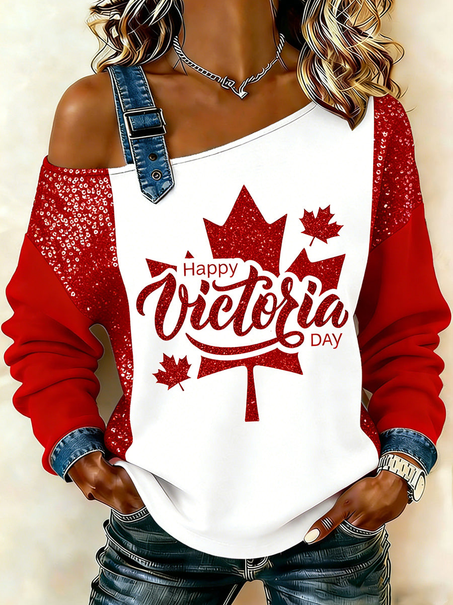 Women's Victoria Day Print Camisole Sweatshirt