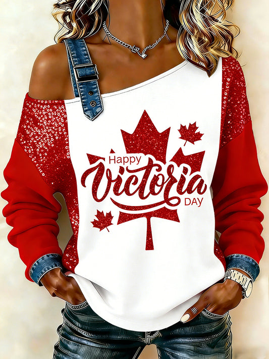 Women's Victoria Day Print Camisole Sweatshirt