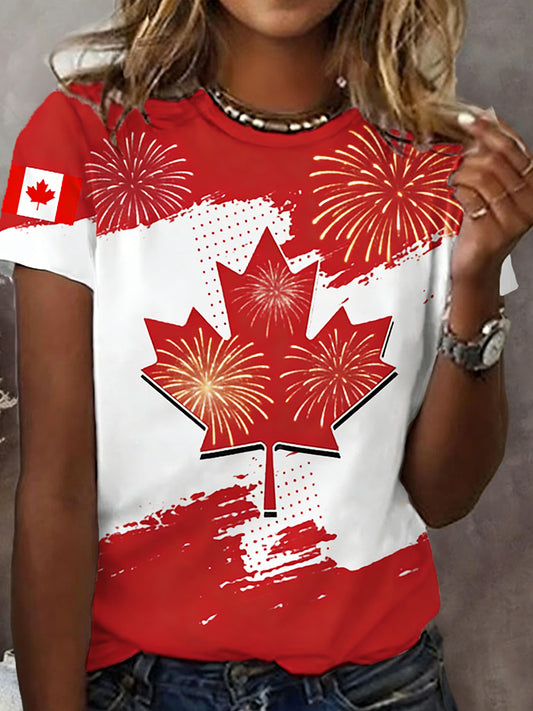 Retro Canadian Victoria Day graphic casual T-shirt