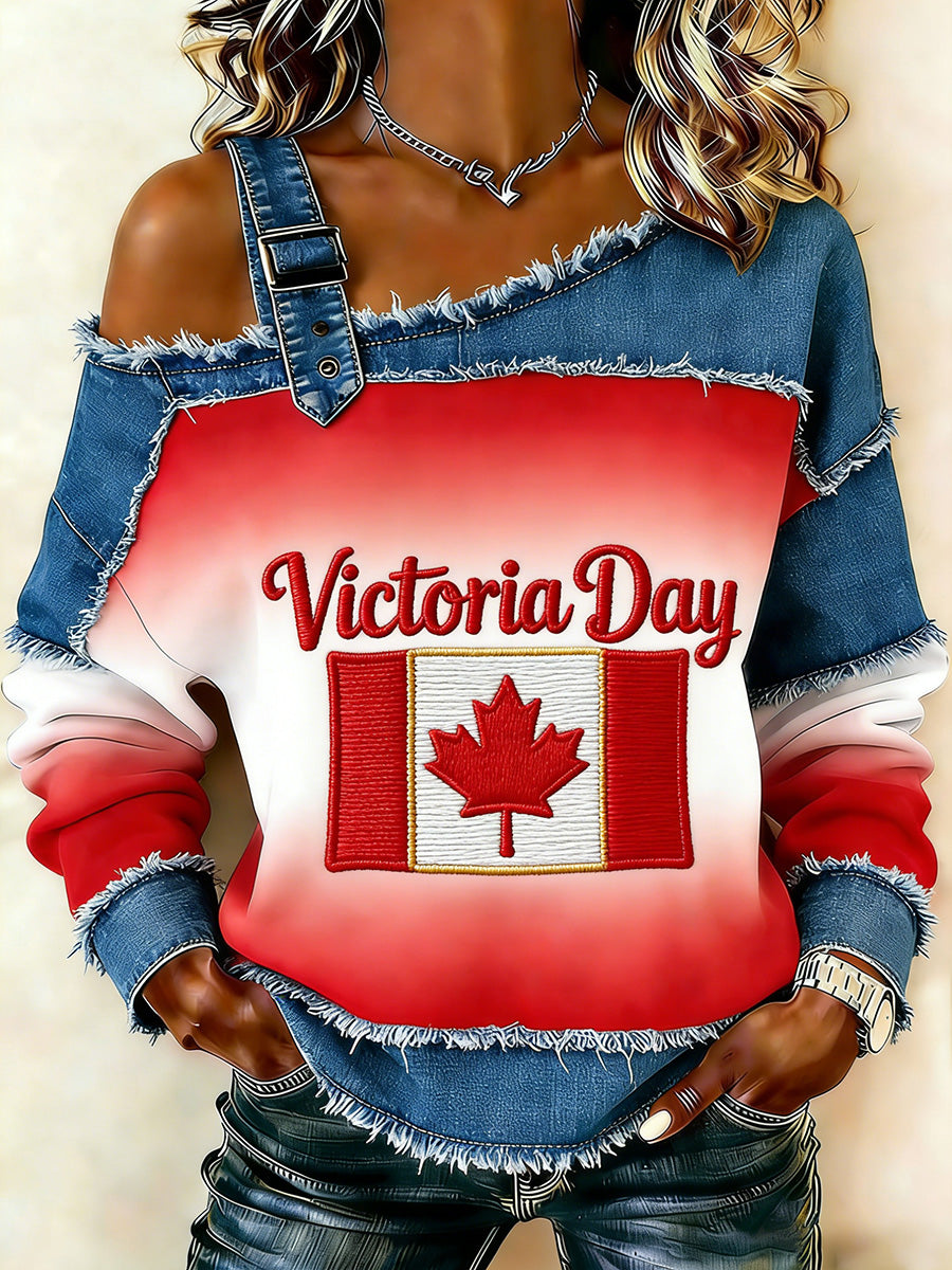 Women's Victoria Day Print Camisole Sweatshirt