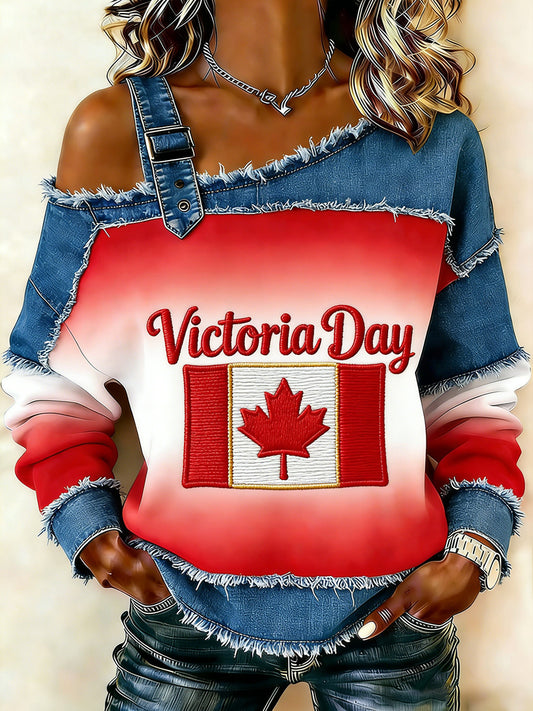 Women's Victoria Day Print Camisole Sweatshirt