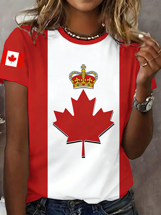 Retro Canadian Victoria Day graphic casual T-shirt