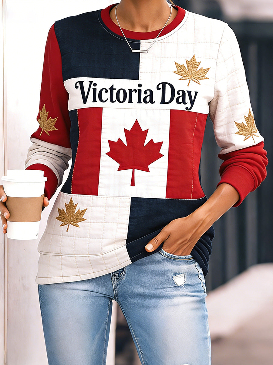 Women's Victoria Day Print Long-Sleeved Top