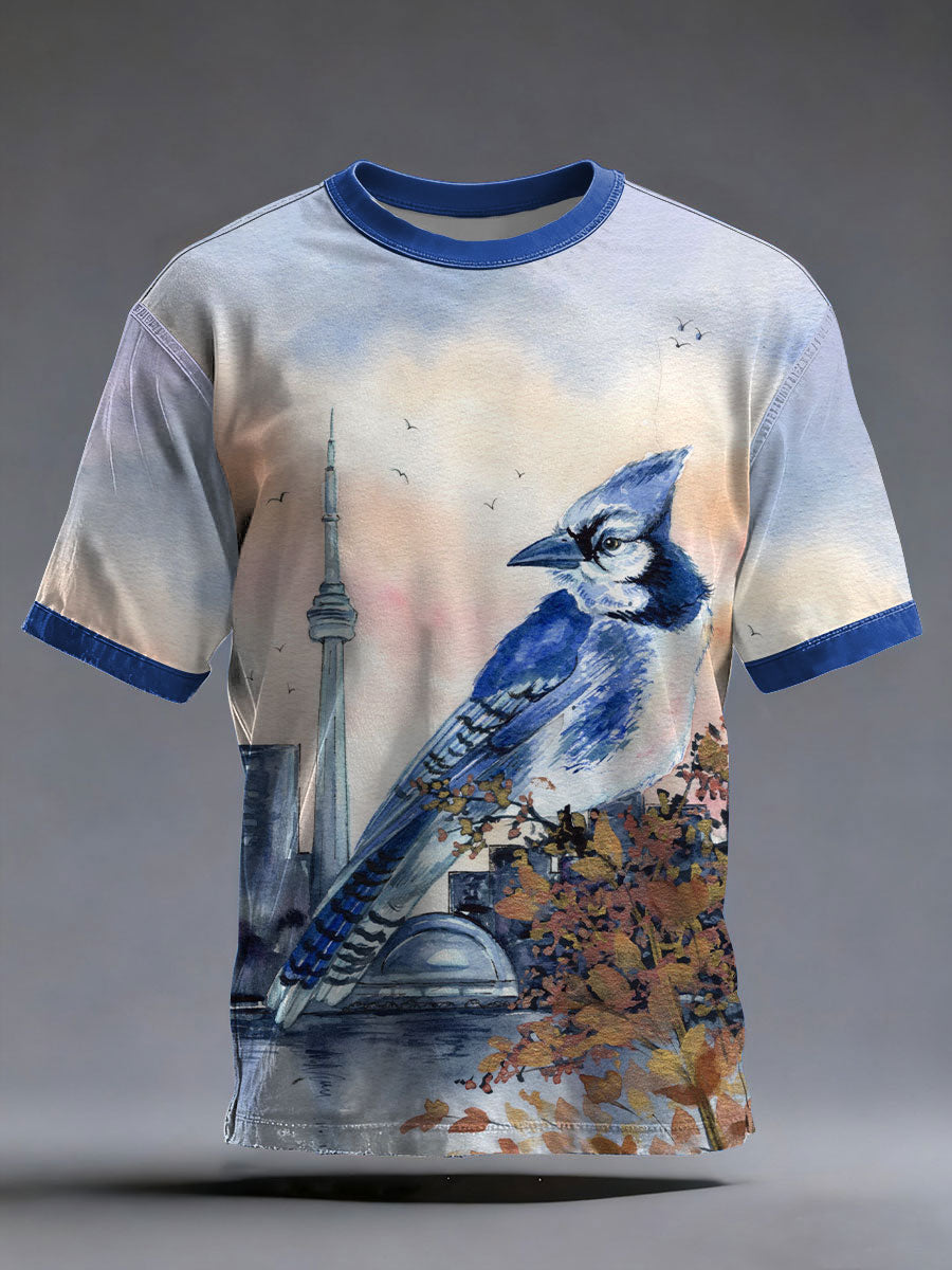 Men's Baseball Print Casual T-Shirt