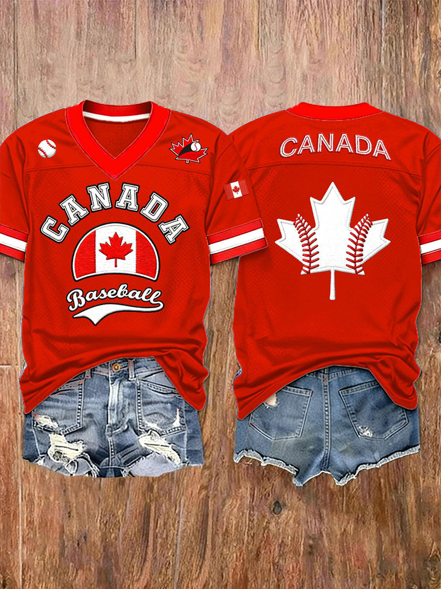 Women's Baseball Print Casual T-Shirt