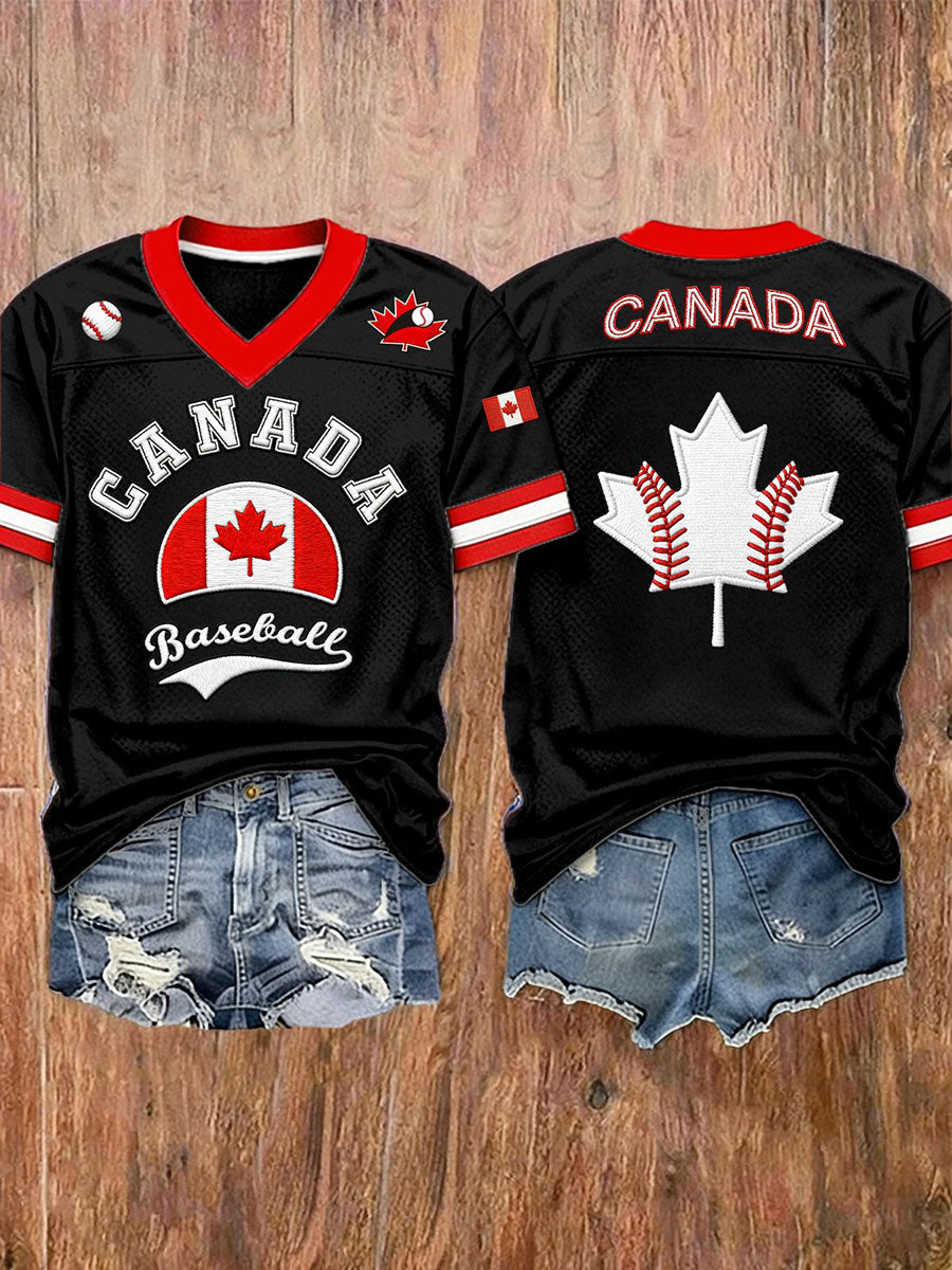 Women's Baseball Print Casual T-Shirt