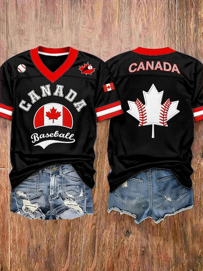 Women's Baseball Print Casual T-Shirt