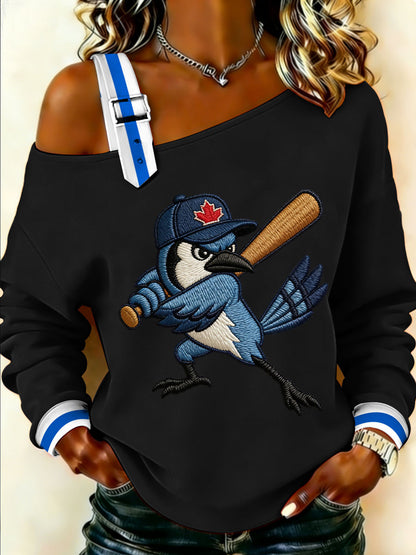 Women's Baseball Print Casual Top